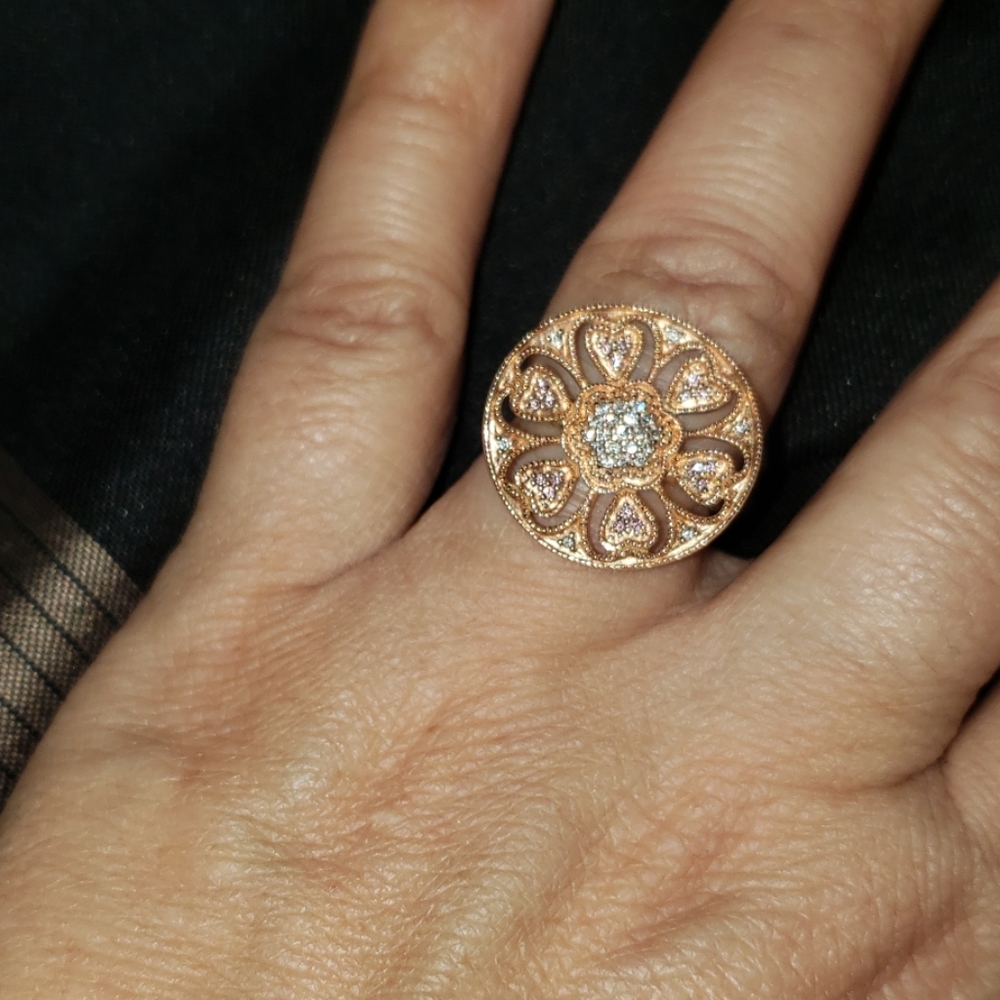 14Kt ROSE GOLD art deco ring